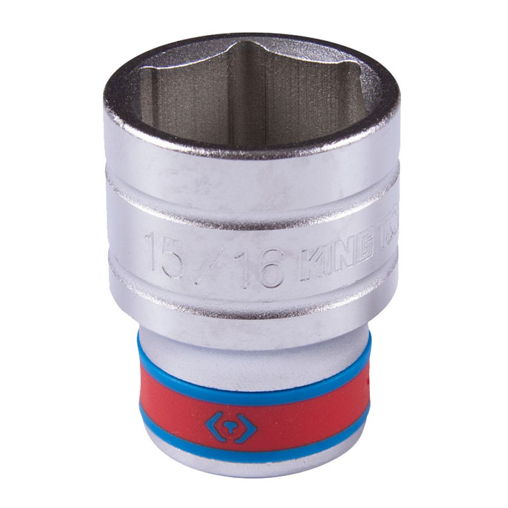KING TONY (433530S) Головка торцевая стандартная шестигранная 1/2&quot;, дюймовая 15/16&quot;