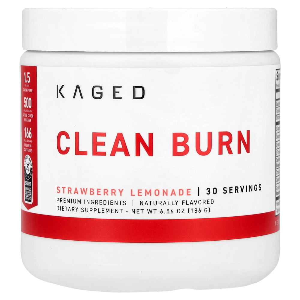 Kaged, Clean Burn, клубничный лимонад, 186 г (6,56 унции)