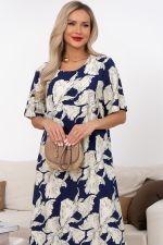 Платье Алсу  (синий/молочный) Р11-1244/2 Nikol