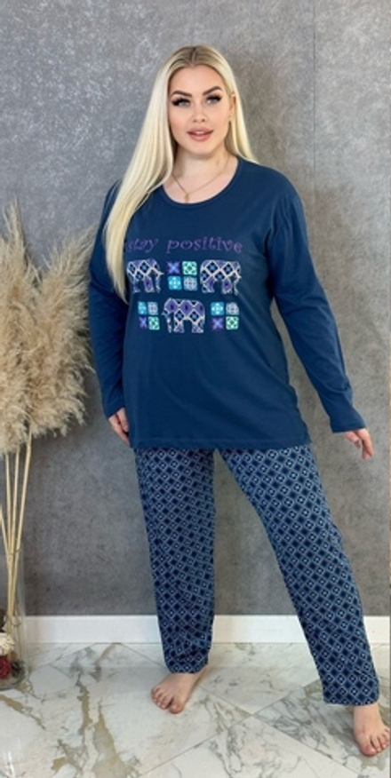 [m]Пижама женская штаны+футболка дл/р ШФД0007 велик