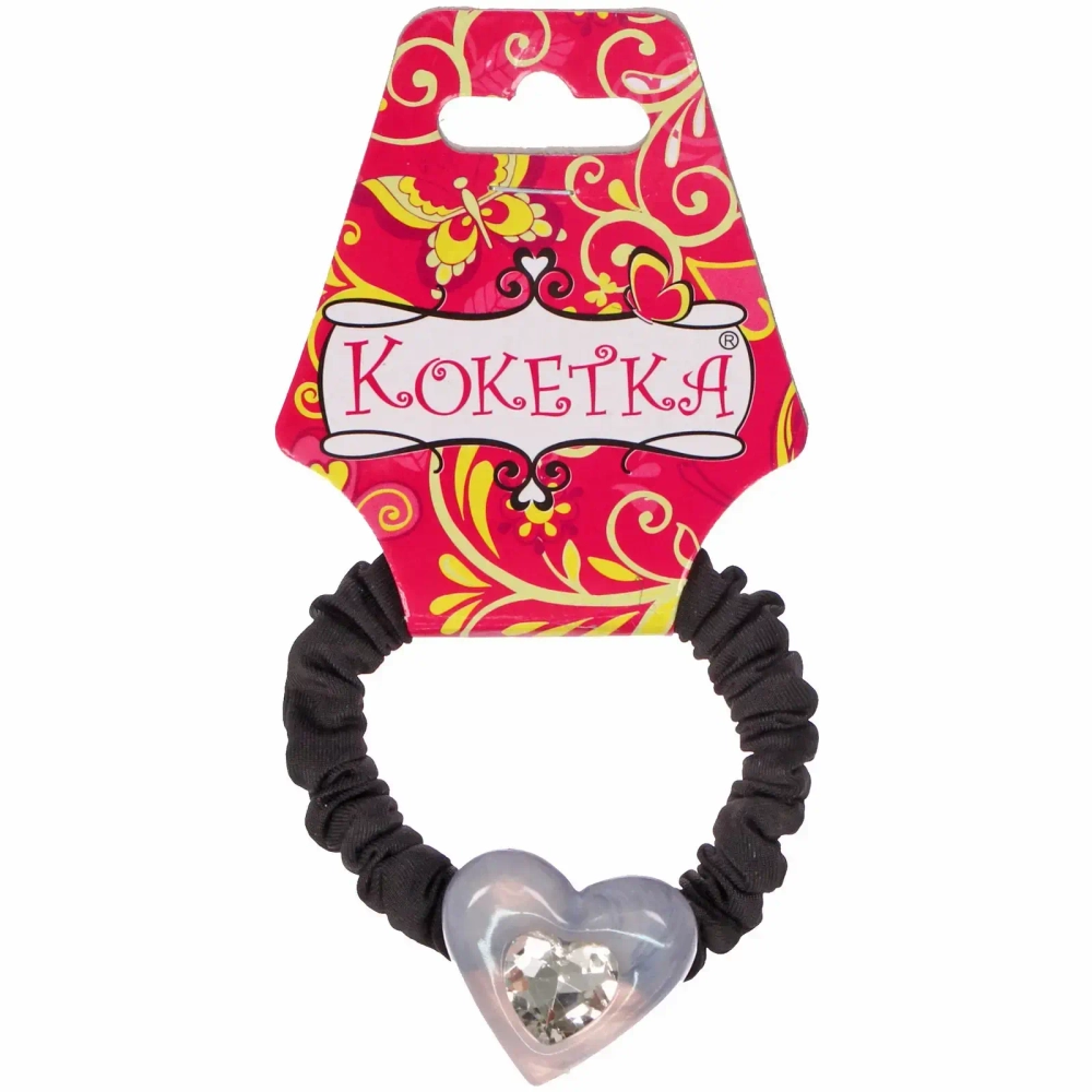 Резинка для волос 1шт «Франка», цвет черный, серце микс, d-5,5см