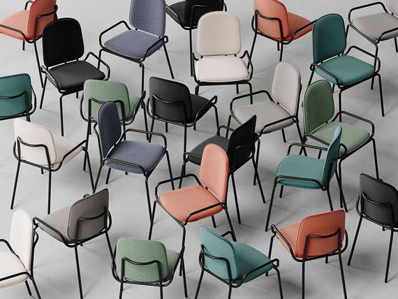 Стул Ror, Double Frame, розовый велюр