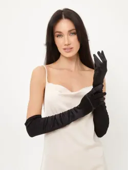 Перчатки длинные атласные