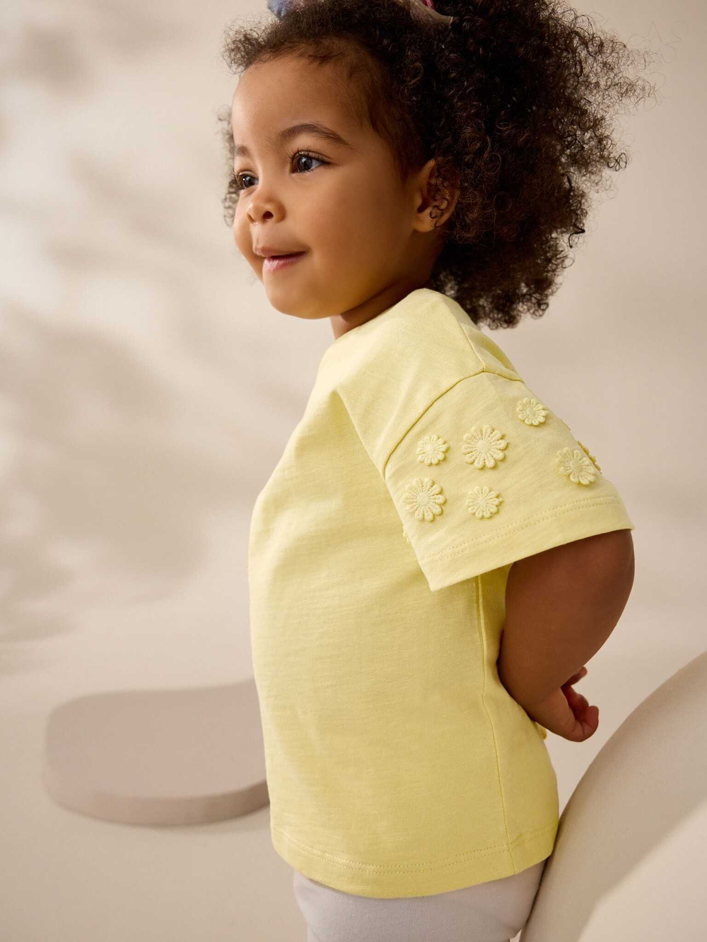Футболка с вышивкой для девочки Next AD8-257, Светло-желтый