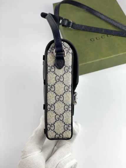 Мини-сумка Gucci Horsebit 1955 бежевый/черный