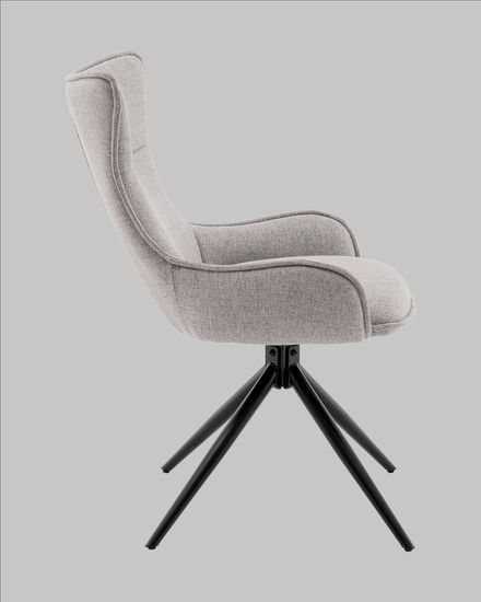 Стул обеденный, крутящийся Irigo, ткань светло-серая