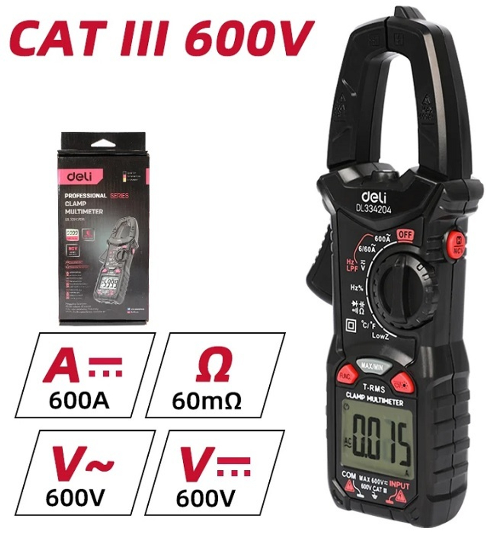 Токоизмерительные клещи  Deli DL334204