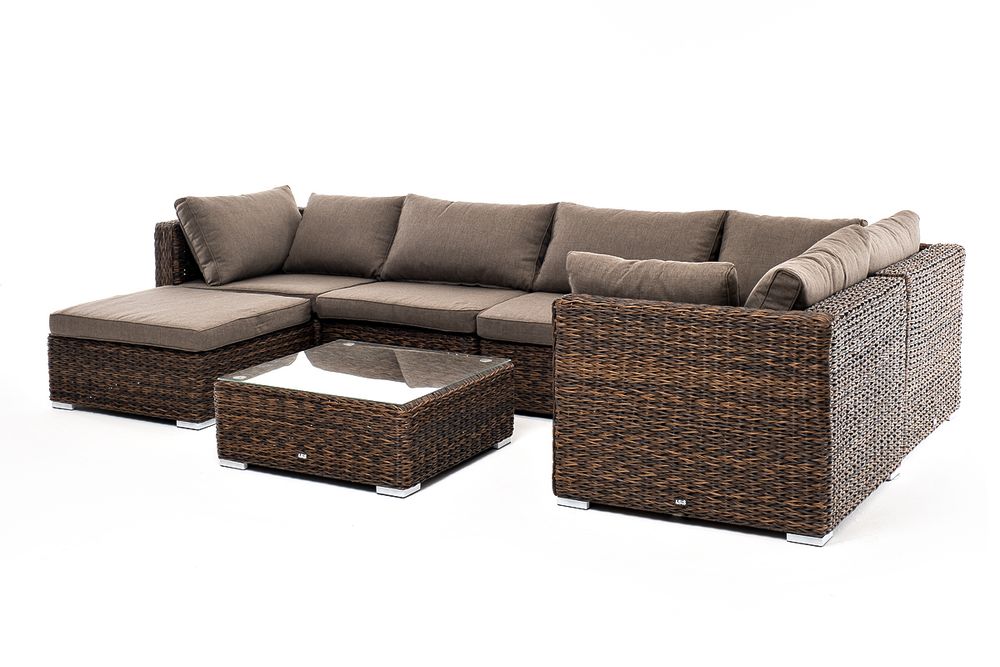 "Лунго" трансформирующаяся лаунж-зона из искусственного ротанга (гиацинт), цвет коричневый