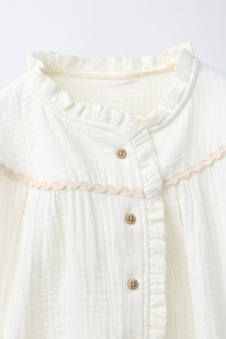 ZARA ПИЖАМА С КОНТРАСТНОЙ ВОЛНИСТОЙ ТЕКСТУРОЙ, ЭКРЮ