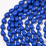 Хрустальный жемчуг, оттенок "Лаковый синий", капля 9*13мм