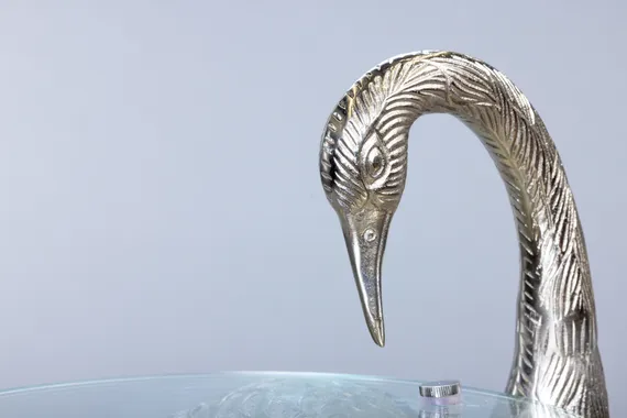 Кофейный столик "Птица" серебро