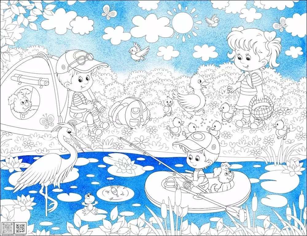 Цифровое панно ID Wall Раскраска в цвете "Рыбалка"