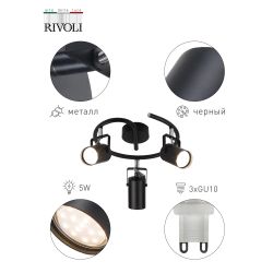 Светильник настенно-потолочный спот Rivoli Mobile 7011-703 3 x GU10 5 Вт поворотный уценка | Rivoli