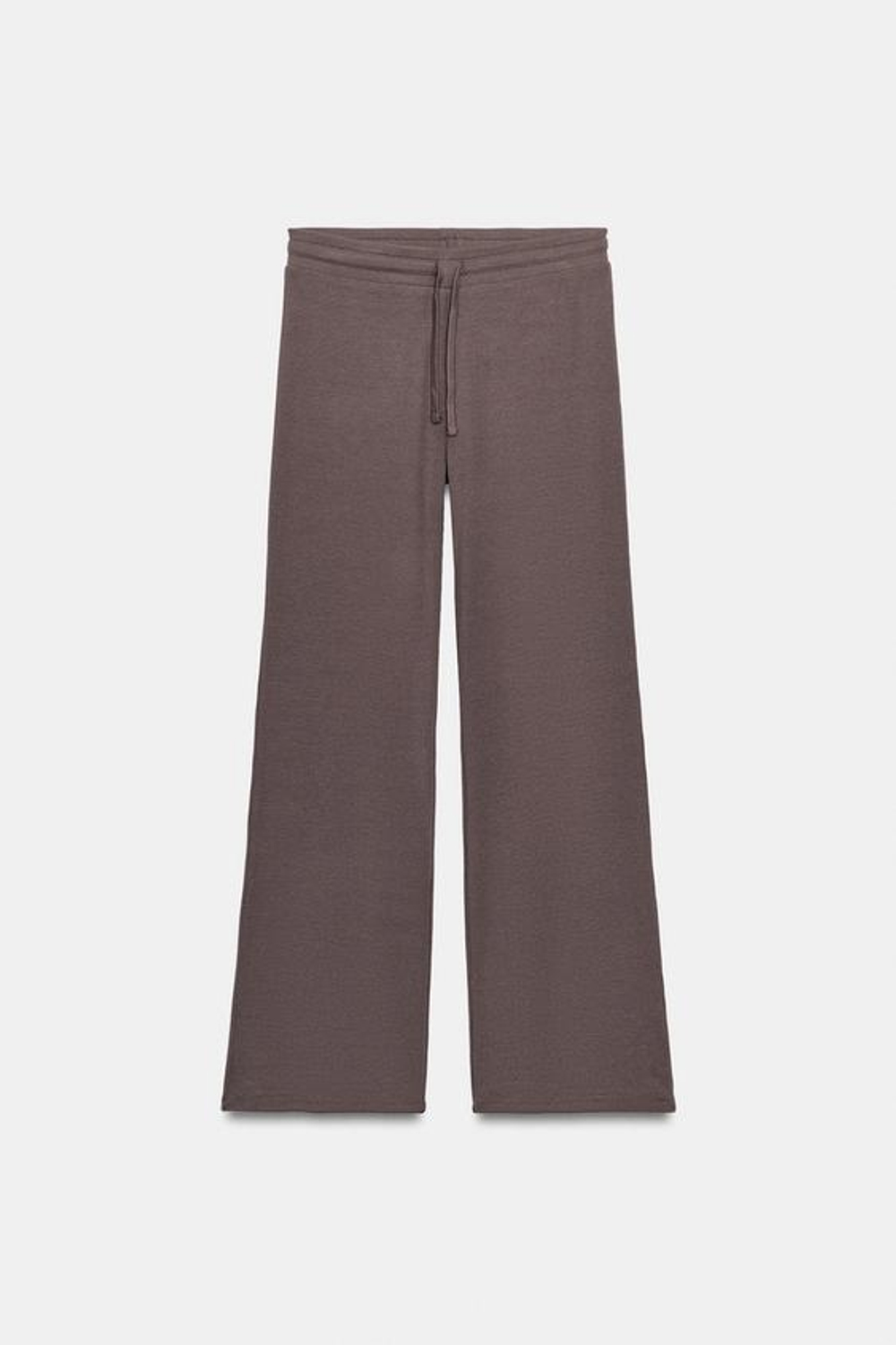 ZARA БРЮКИ ПРЯМОГО КРОЯ В РУБЧИК, СЕРО-КОРИЧНЕВЫЙ