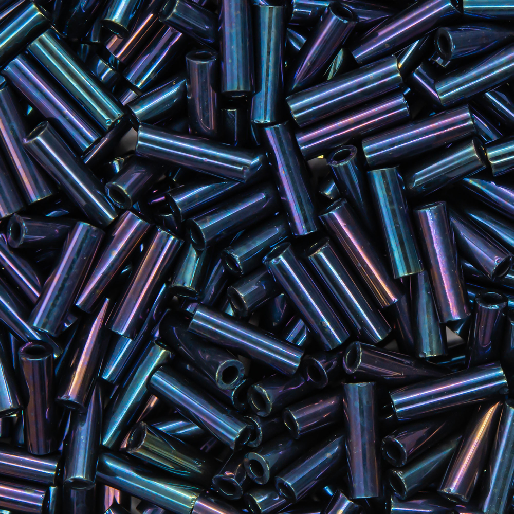 Японский бисер TOHO Bugle (стеклярус) 6mm (№82), металлизированный, непрозрачный глянцевый