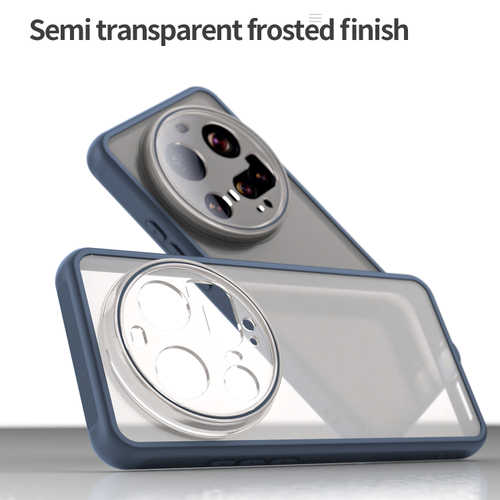 Защитный чехол с синими боковыми рамками для Xiaomi 15 Ultra, задняя крышка тонированная прозрачная