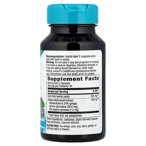 Nature's Way, премиальный экстракт, гинкго, 60 веганских капсул