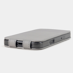 Кожаный чехол для iPhone 16 Pro Max, теленок серого цвета