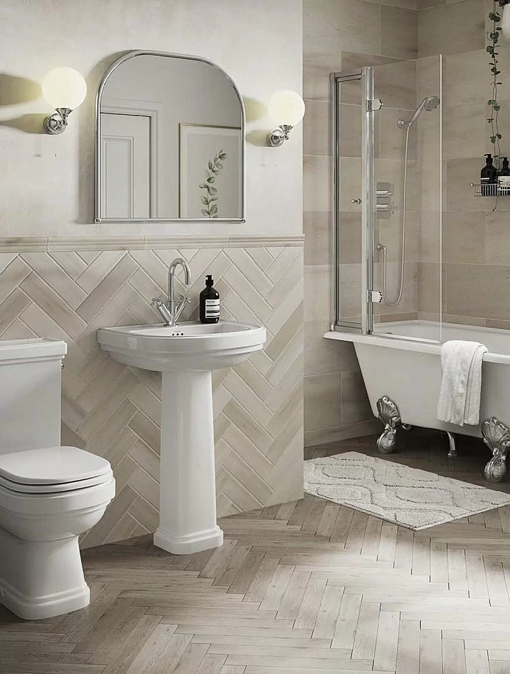 Раковина на пьедестале Burlington Riviera 65 RIV4 1TH RIV6 с 1 отверстием белая