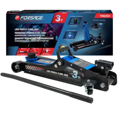 Домкрат подкатной гидравлический низкопрофильный с поворотной ручкой 3т Forsage F-TR8204