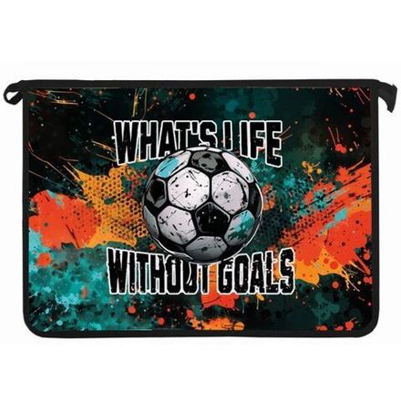 Папка для тетрадей 1 отделение А4 на молнии Оникс, ламинат, Футбол гранж