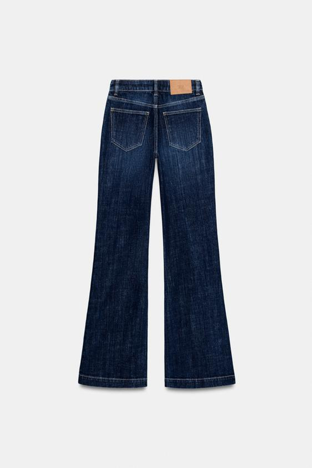 ZARA ДЖИНСЫ Z1975 BOOTCUT С ВЫСОКОЙ ПОСАДКОЙ И ОТСТРОЧКОЙ, СИНИЙ