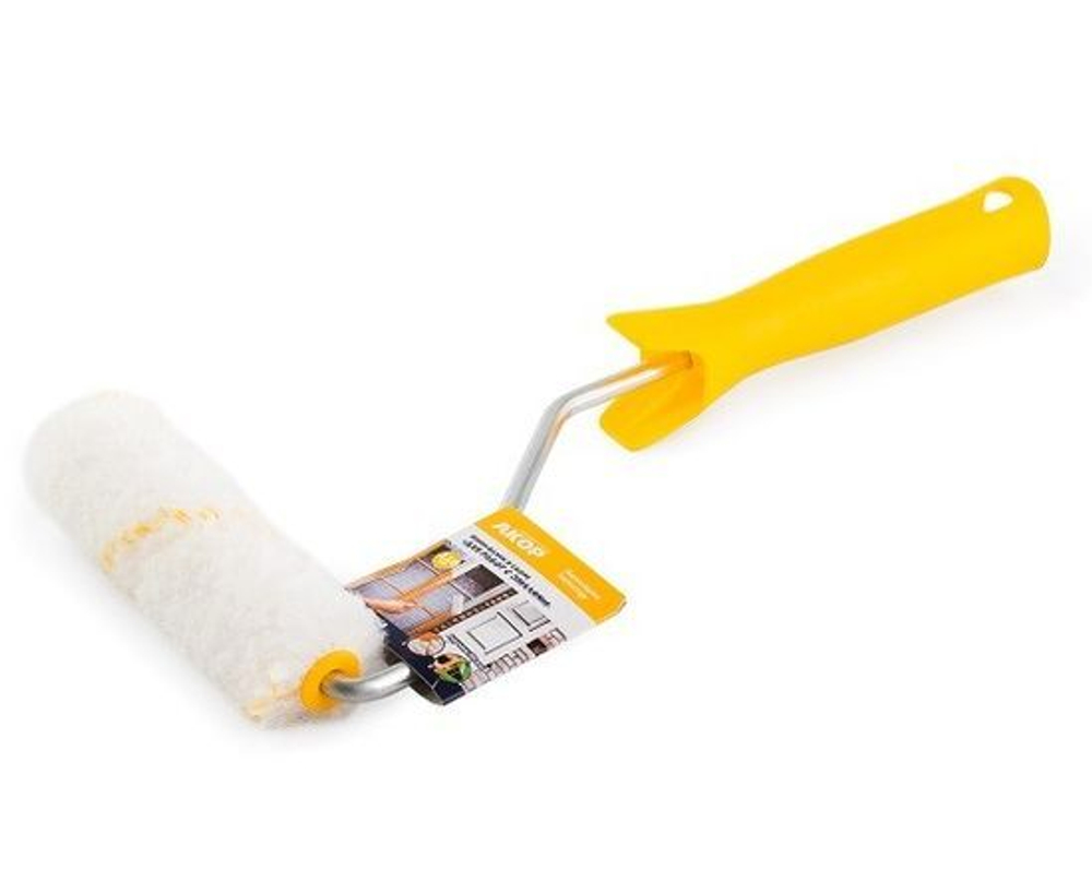 Валик малярный  мини "Для работ с Эмалями"  60 мм, ручка 30 см, в сборе, полиамид, АКОР