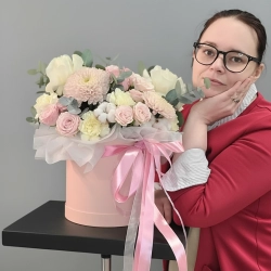 Нежнейшая и воздушная композиция в шляпной коробке