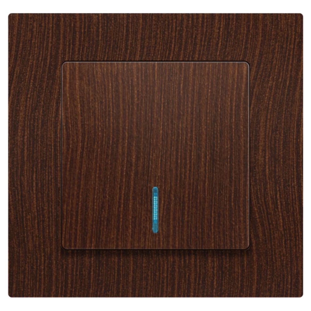 Выключатель Intro Accent 6-102-10 с подсветкой, 10А-250В, IP20, СУ, AL/CU, венге