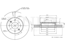 Диск тормозной передний UNIO BRD-20077