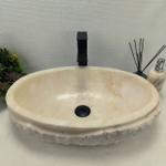 Раковина из оникса Oval White Marmo Wave OO-62537 58*38*15