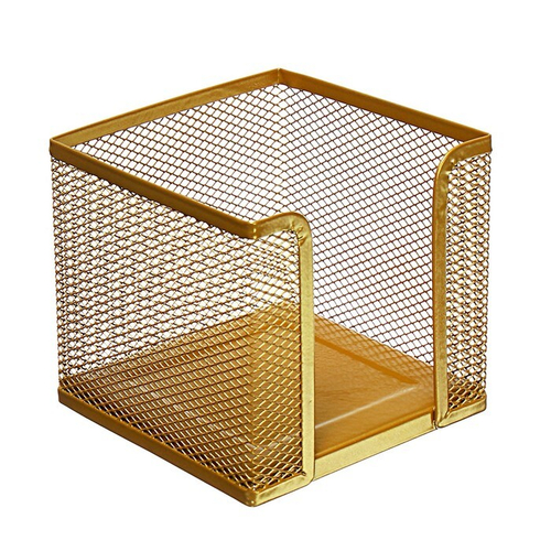 Подставка для бумажного блока, большая сетка, металл, золотая   9930892