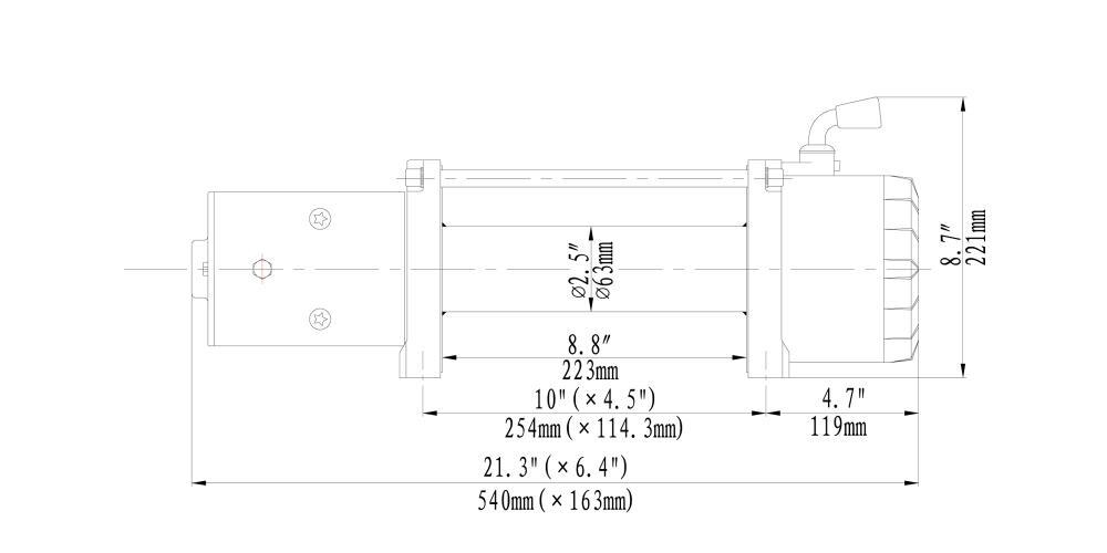 Лебёдка автомобильная электрическая 12V Runva 9500 lbs 4350 кг EWX9500S