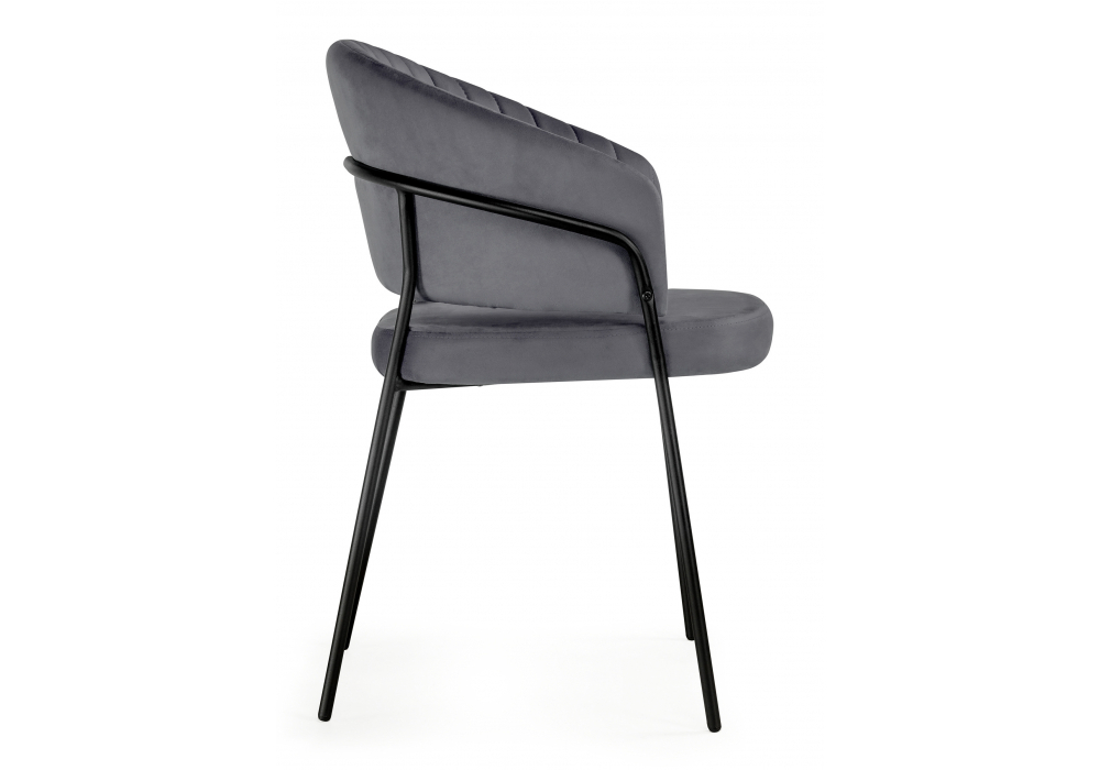 Стул на металлокаркасе Woodville Лео антрацитовый brendy stone 28, черный, ножки черные