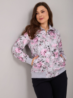 Толстовка К-184/серыймеланж-цветы