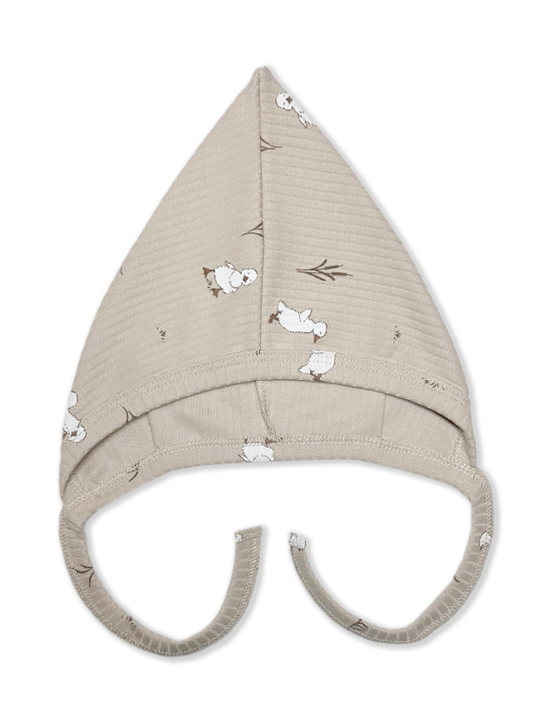 Чепчик Гномик Утята Рубчик Светлый кофе RinaAmari