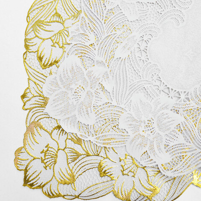 Салфетка 30*45см ПВХ 12шт белая+золото