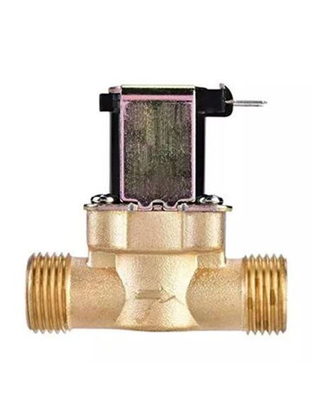 Электромагнитный водопроводный клапан 1/2" нормально-закрытый, латунь, до 80 C, 220В AC FCD-180B