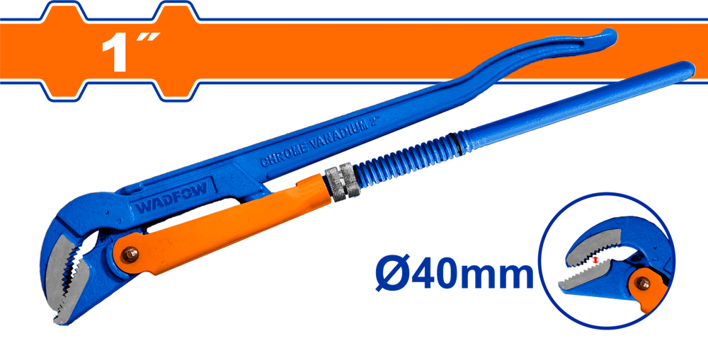 Ключ трубный рычажный WADFOW WPW3101 45° 40 мм