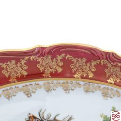 Блюдо овальное Repast Охота красная Мария-тереза 33 см