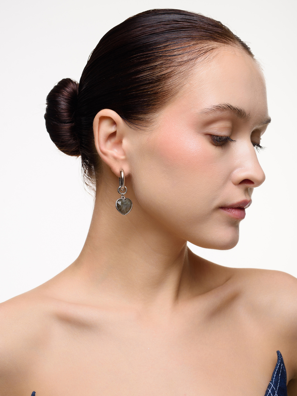 Серьги "Lovely" с лабрадором Silver