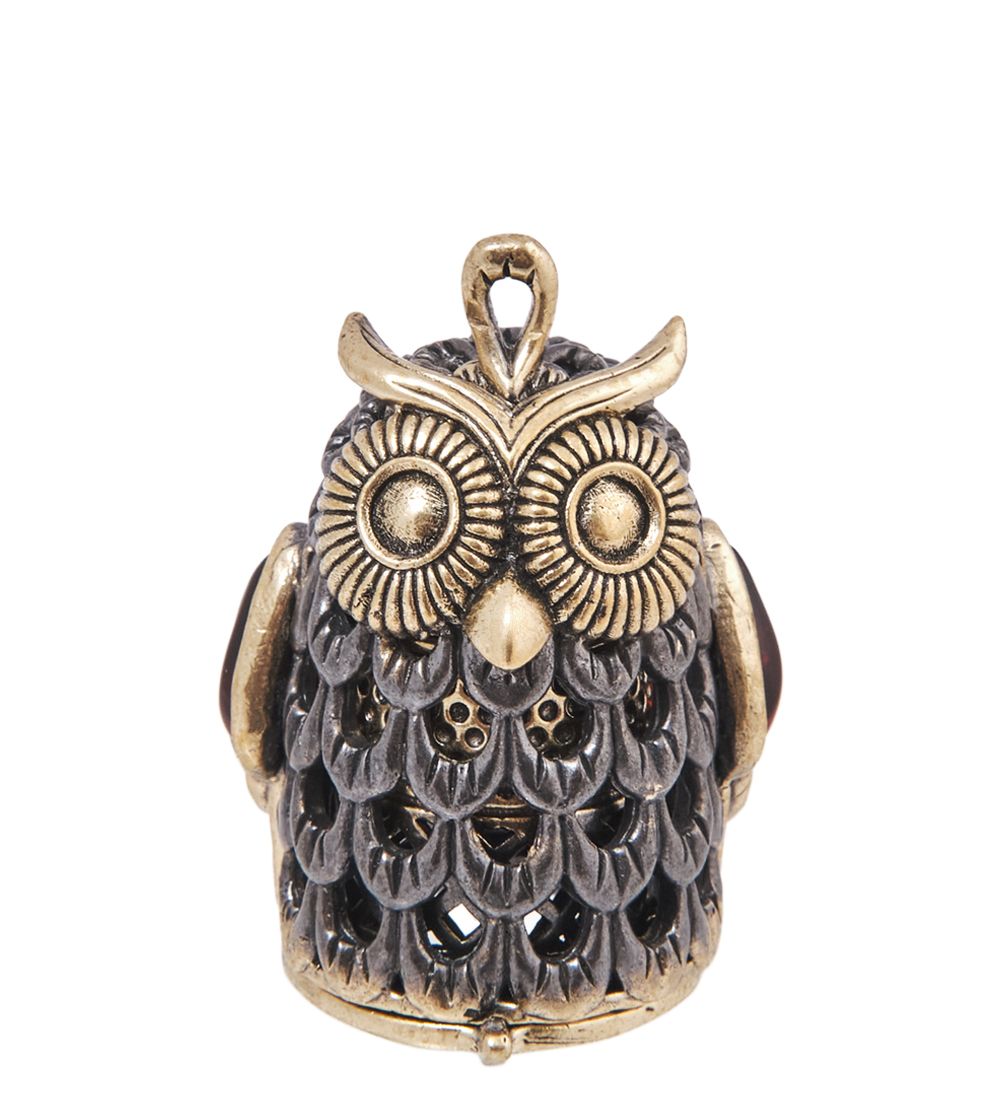 AM-4132 Наперсток «Филин Трансформер» (латунь, янтарь)