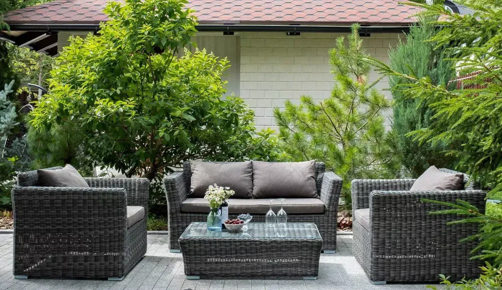 "Капучино Cингл" лаунж-зона из искусственного ротанга, цвет графит