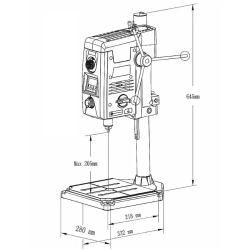 настольный Станок сверлильный,BG-518801,800 Вт,плавная регулировка оборотов,200-2500 об/мин