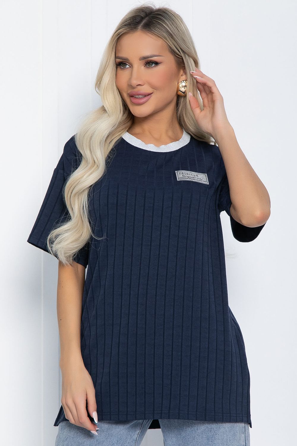 Футболка Ника (синяя) Б12452-7 LT Collection