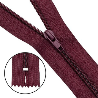 Молния брючная бордовая, Т4 20см