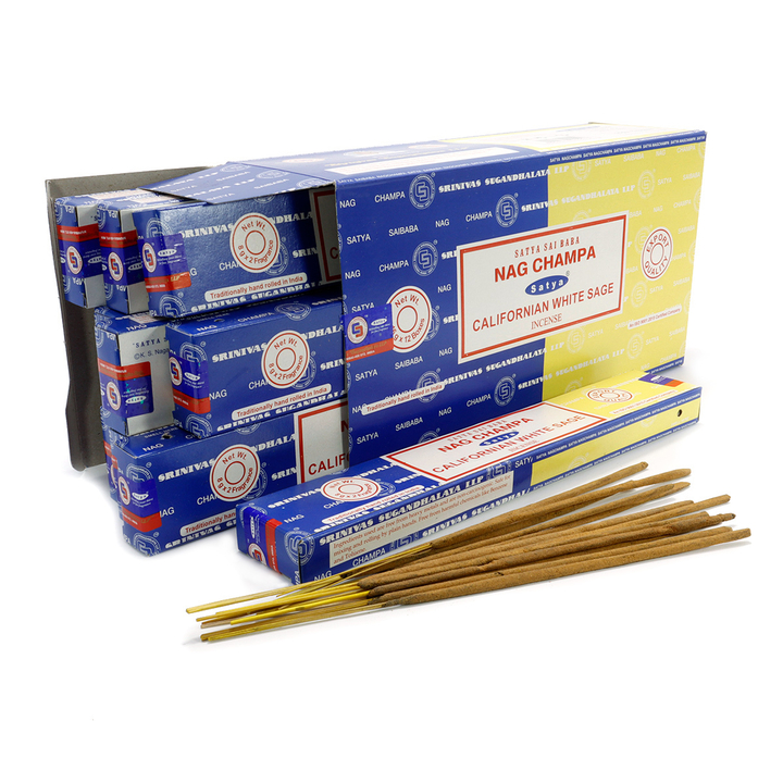 Satya Combo Nag Champa Californian White Sage Благовоние-масала Комбо Наг Чампа Калифорнийский Белый Шалфей 16 г
