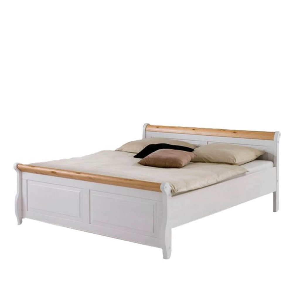 Кровать Мальта без ящиков 140x200 (белый воск/антик)