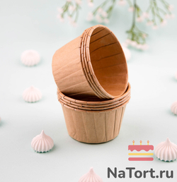 Формы бумажные с ламинацией «Маффин» 50х40 мм (Крафт) 100 шт