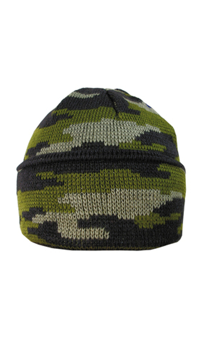 Шапка 3х нитка зел.КМФ с отворотом